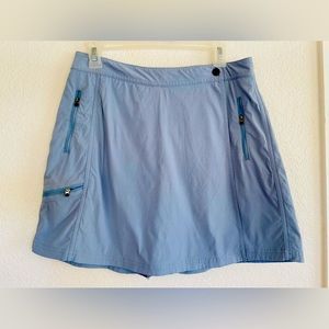L.L. Bean Womens Light Blue Wrap Front Zip Pocket Skort